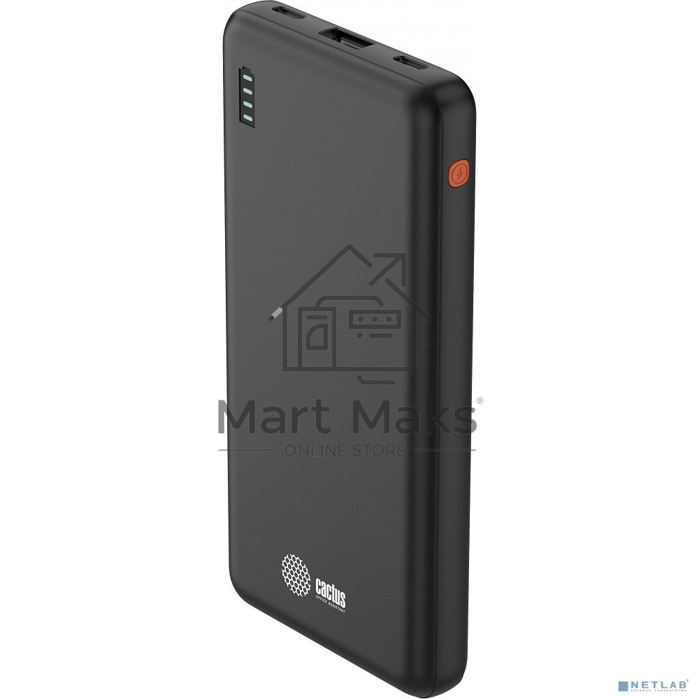 Портативный аккумулятор Cactus CS-PBFSAA-10000 10000mAh 4.5A USB-A/2xUSB-C черный