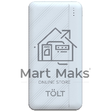 Портативный аккумулятор TOLT Lit K05 White, 10000mAh, 10W, white, CCC/ Powerbank TOLT Lit K05 White, 10000mAh, 10W, white, CCC