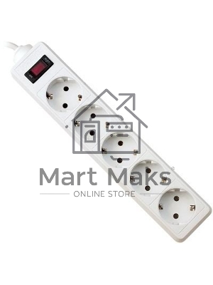 Сетевой фильтр Defender ES, 5.0м, 5 розеток белый