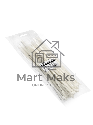 Стяжка (хомут) нейлоновая ExeGate EX293139RUS CV66-500x7.5W (нейлон 6.6, 500x7.5 мм, неоткрывающаяся, halogen free, -40°C - +85°C, белая, 100 шт)