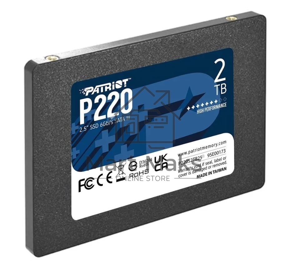 Накопитель SSD Patriot P220, 2TB, SATA III, 2.5