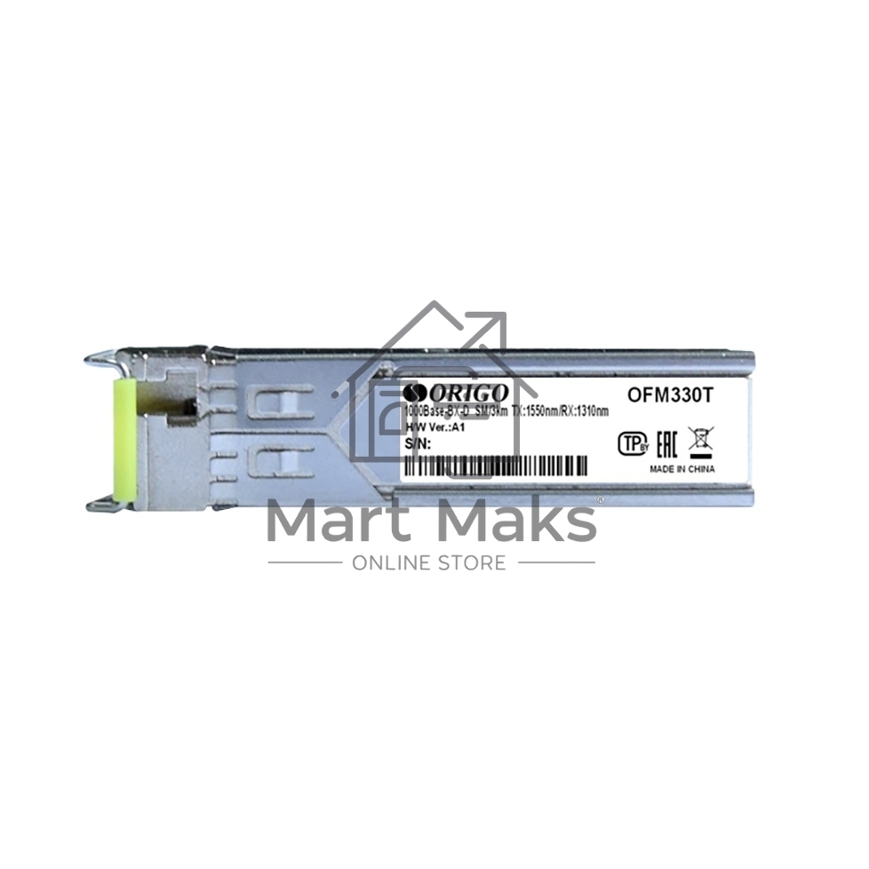 Трансивер ORIGO OFM330T/10KM WDM SFP Transceiver, 1000Base-BX-D, Simplex LC, TX: 1550nm, RX: 1310nm, Single-mode, 10KM