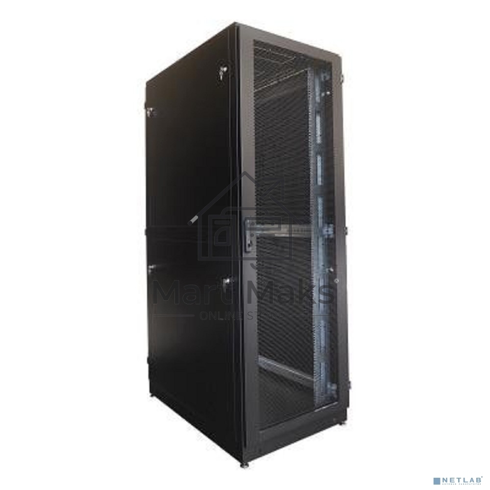 Шкаф серверный напольный 42U (800 1200) двойные перфорированные двери 2 шт., цвет черный
