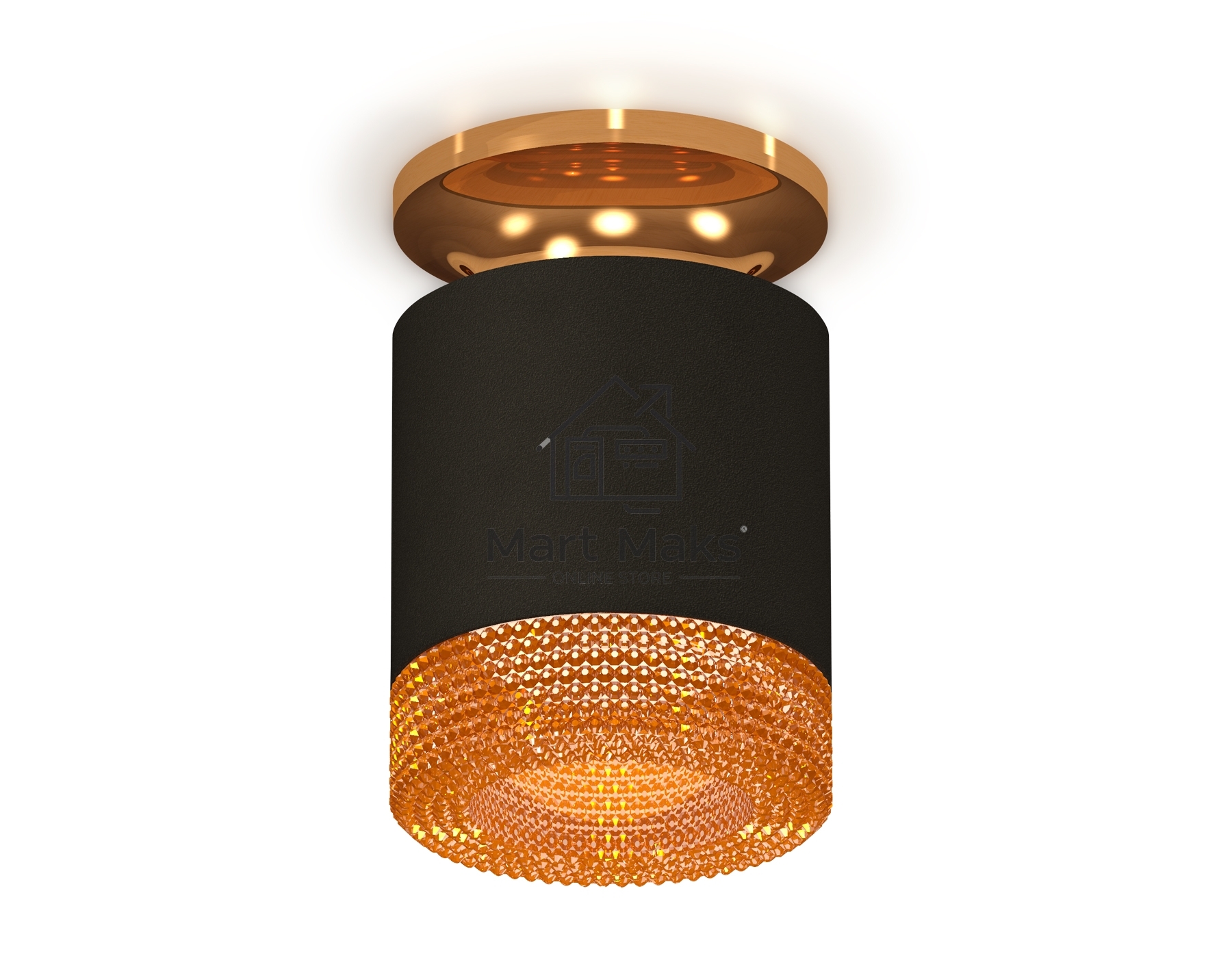 Светильник Ambrella Light XS7402103 SBK/PYG/CF черный песок/золото желтое полированное/кофе MR16 GU5.3 (N7929, C7402, N7195)