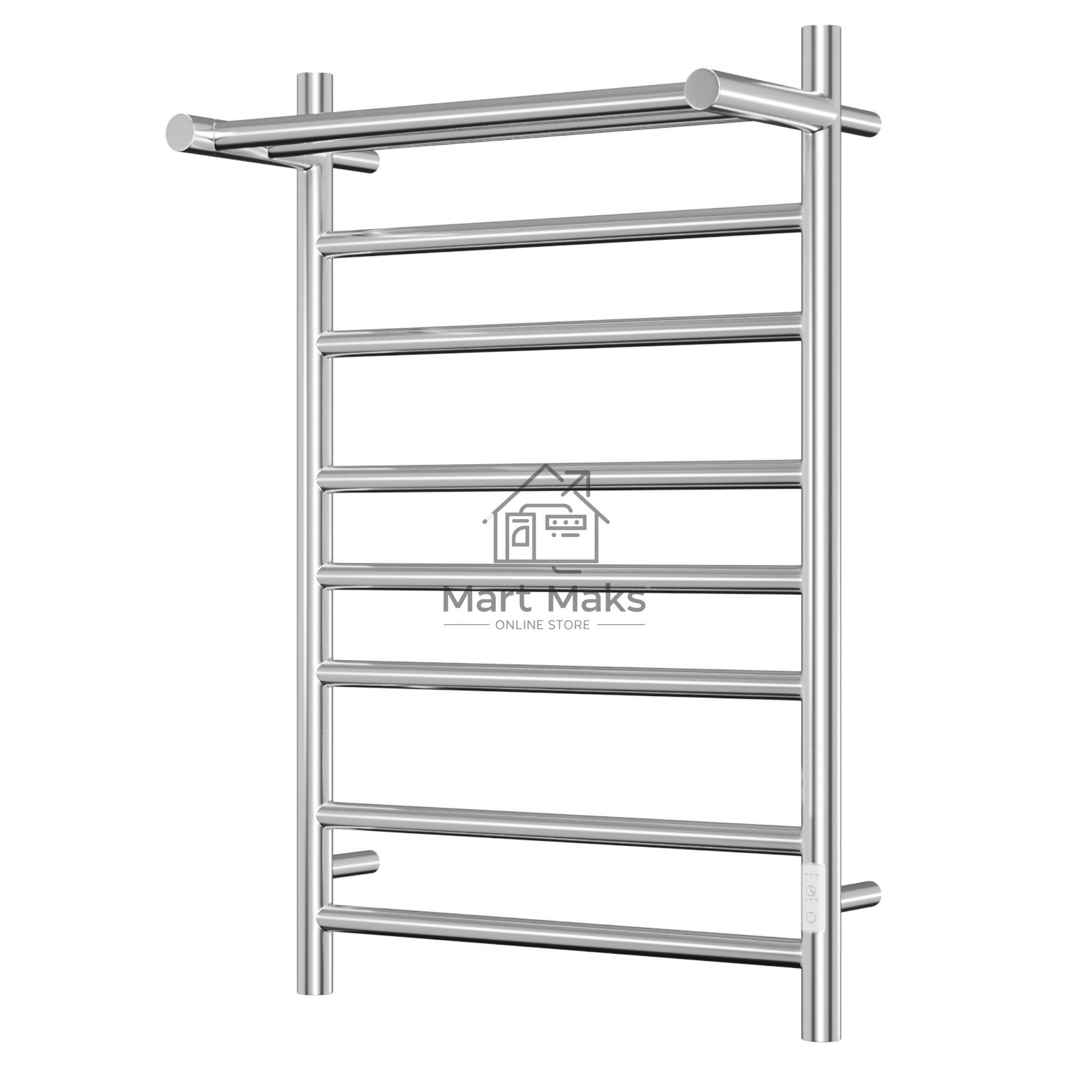 Полотенцесушитель электрический с полкой BAU Stil Shelf 50х80, 7 планок, универсальный, нерж. сталь