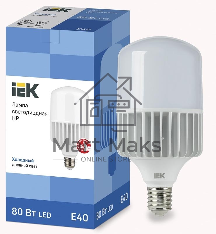 Лампа светодиодная IEK LLE-HP-80-230-65-E40 HP 80Вт 230В 6500К E40