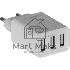 Сетевой адаптер Defender 3xUSB, 5V/3.1А , белый (UPA-31) (83587)