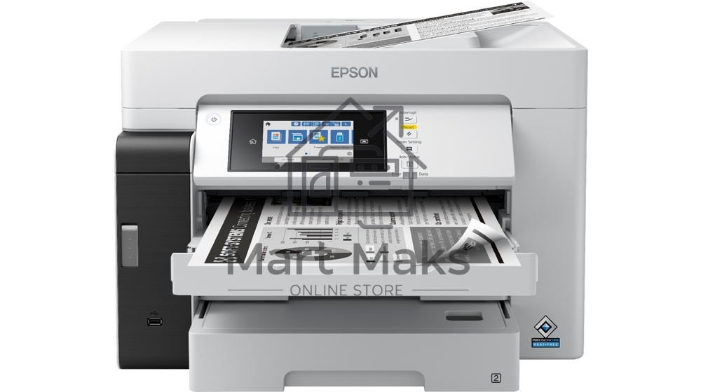 МФУ струйный EPSON M15180 (C11CJ41408), A3+, ч/б, печ. до 25 стр/мин., скан. до 26 стр/мин., 4800 x 1200 dpi (печать) 1200x1200dpi, USB, RJ-45, Wi-Fi, Air Print