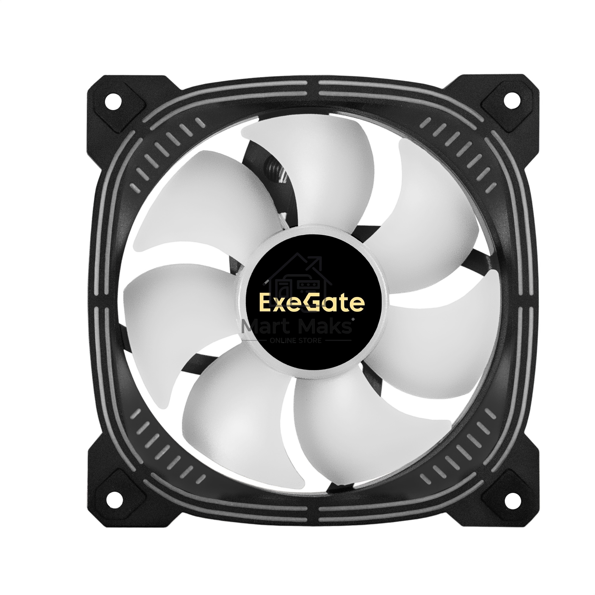 Вентилятор для корпуса ExeGate EX12025H3P4PSU-PWM.ARGB черный, 120 мм, 1800 об/мин, 26 дБ, 4 pin