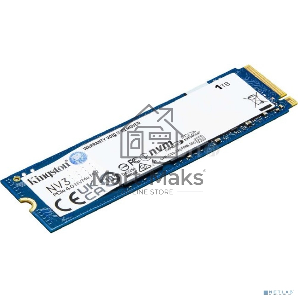 Накопитель SSD Kingston NV3, 1Tb, M.2 2280, NVMe, PCIe 4.0, R/W 6000/4000