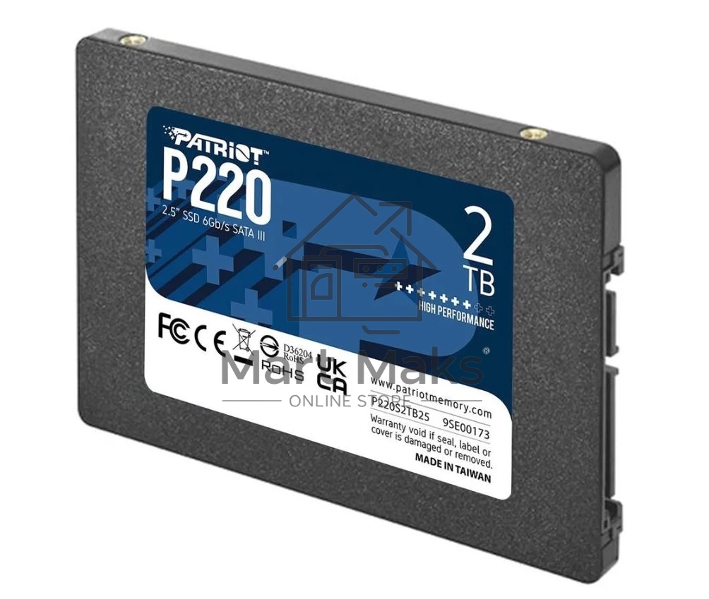 Накопитель SSD Patriot P220, 2TB, SATA III, 2.5