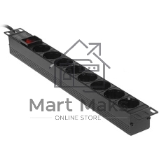 Блок розеток горизонтальный ExeGate ServerPro PDU-19H805 Al-8S-EU3-SW, 19