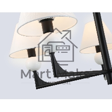 Люстра Ambrella light LH75153/5 BK/FR черный/белый матовый E14*5 max 40W D730*580