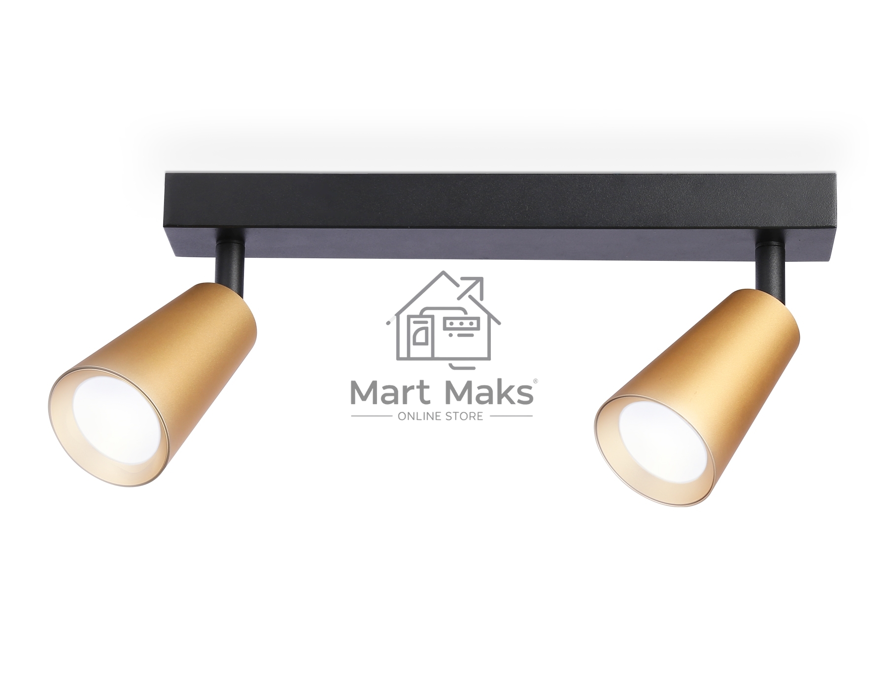 Накладной поворотный спот Ambrella light TA13146/2 BK/GD черный/золото GU10/2 max 12W 295*60*130