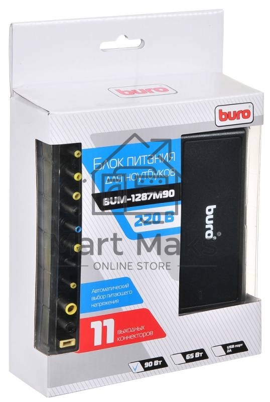 Блок питания Buro BUM-1287M90 автоматический 90W 12V-20V 11-connectors от бытовой электросети