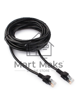 Патч-корд UTP Cablexpert cat.5e, 5м, литой, многожильный черный