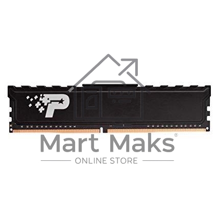 Оперативная память Patriot Signature, DDR4, 4GB (1x4 GB), 2400 MHz, CL17, DIMM, радиатор, черный