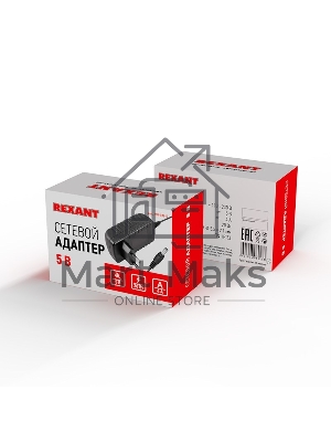 Источник питания Rexant 110-220 V AC/5 V DC, 4 А, 20 W с DC разъемом подключения 5.5х2.1, без влагозащиты (IP23)