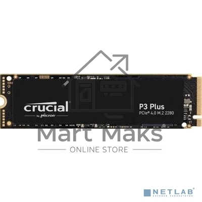 Накопитель SSD Crucial P3 Plus, 1Tb, M.2 2280, PCIe 4.0 x4, NVMe, R/W 3600/5000