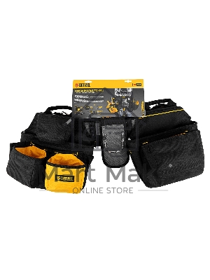 Пояс монтажника усиленный, с лямками, сумки поясные, держатель для молотка Denzel