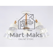 Светильник Ambrella light TR4738/5 WH/LW белый/светлое дерево E27/5 max 40W D760*350