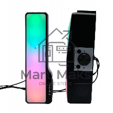 Акустическая система-трансформер 2.0 Gembird SPK-620, 10Вт, пластик, RGB подсветка, черный
