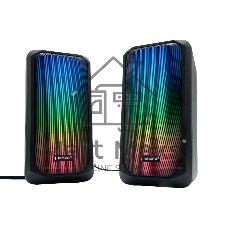 Акустическая система 2.0 Gembird SPK-300, 10Вт, пластик, рег.громкости, RGB подсветка, черный