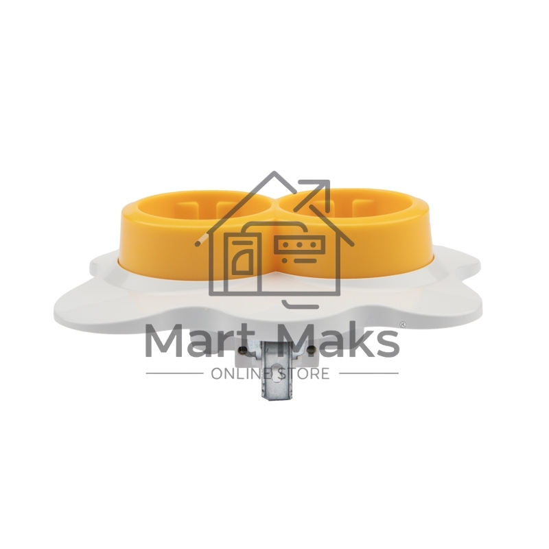 Розетка двойная KRANZ HAPPY Яичница скрытой установки, с заземлением и защитными шторками, желтая/белая