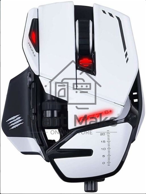 Мышь проводная Mad Catz R.A.T. 6+ белый, 12000 dpi, USB, кнопки - 11