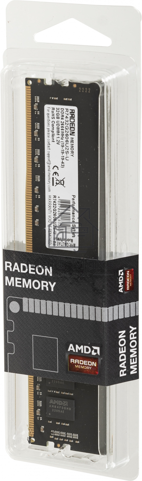 Оперативная память AMD Radeon R7, DDR4, 32GB (1x32GB), 2666MHz, CL19, DIMM