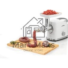 Мясорубка электрическая Gorenje MG1802SJW белый, 1800 Вт, 2.1 кг/мин, реверс, защита от перегрузки, насадки - 4