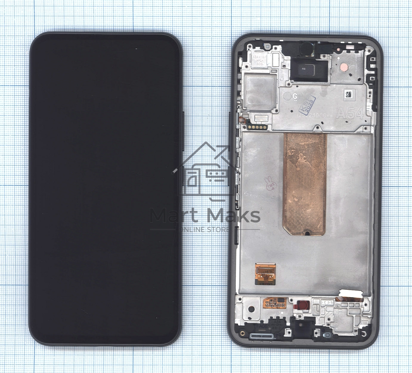 Дисплей (модуль) для Samsung Galaxy A54 5G SM-A546E в сборе с тачскрином и рамкой (Amoled) черный