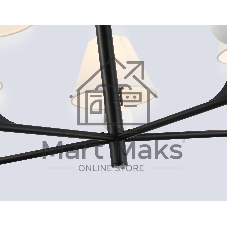 Люстра Ambrella light LH75153/5 BK/FR черный/белый матовый E14*5 max 40W D730*580