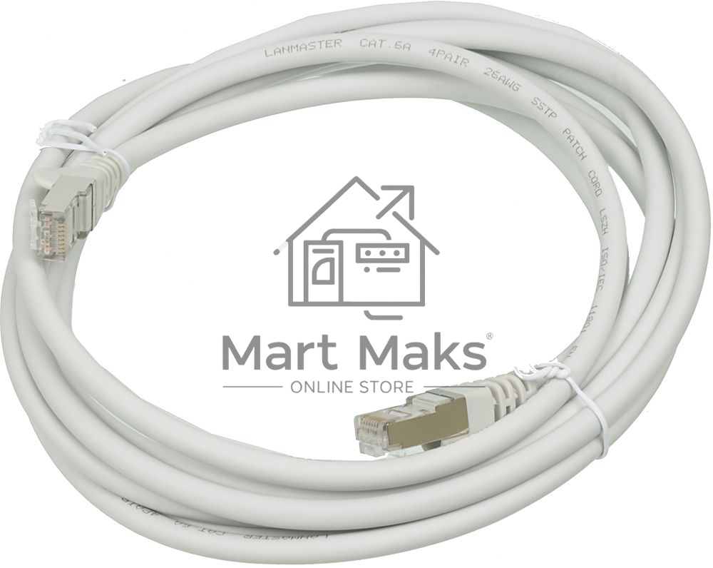 Кабель Патч-корд Lanmaster FTP LAN-PC45/S6A-3.0-GY вилка RJ-45-вилка RJ-45 кат.6А 3м серый LSZH (уп.:1шт)