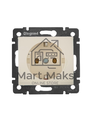 Розетка электрическая Valena с заземлением 2К+З/сл.кость (слоновая кость) Legrand 774320