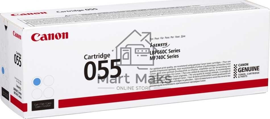 Картридж лазерный Canon 055 C (3015C002) голубой (2100 стр.) для Canon i-SENSYS серий MF740, LBP660.