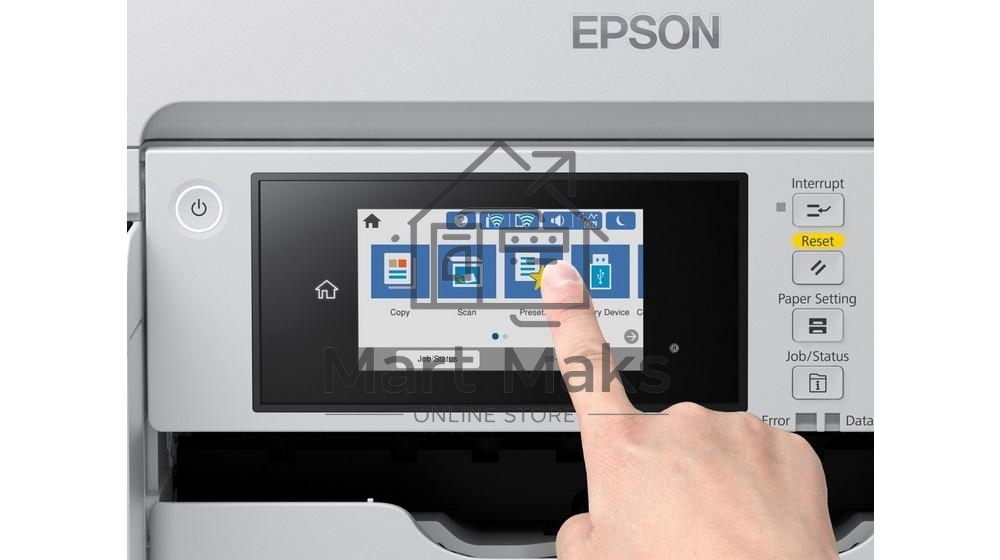 МФУ струйный EPSON M15180 (C11CJ41408), A3+, ч/б, печ. до 25 стр/мин., скан. до 26 стр/мин., 4800 x 1200 dpi (печать) 1200x1200dpi, USB, RJ-45, Wi-Fi, Air Print
