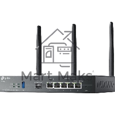 VPN-маршрутизатор TP-Link ER706W Omada с гигабитными портами и поддержкой Wi-Fi AX3000, 1 гиг. SFP WAN/LAN, 1 гиг. RJ45 WAN, 4 гиг. RJ45 WAN/LAN, USB 3.0, до 574 М/с на 2,4 ГГц + до 2402 М/с