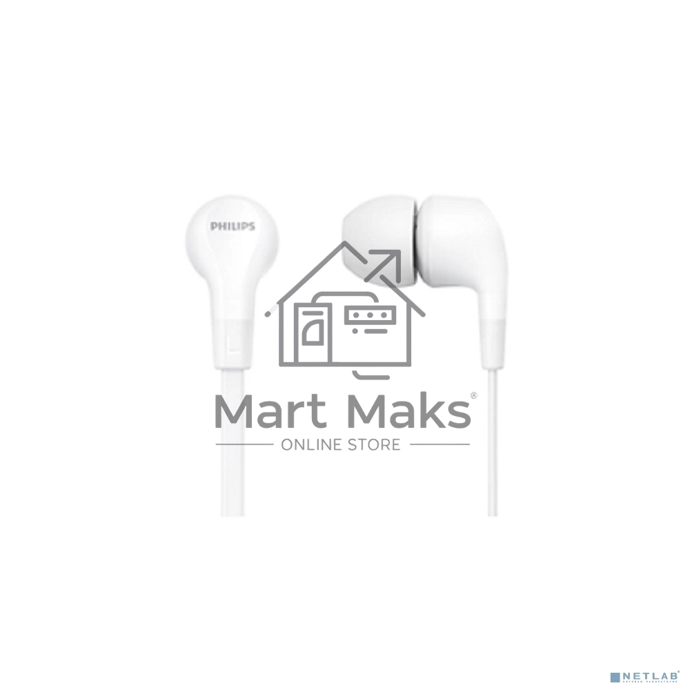 Гарнитура вкладыши Philips TAE1105WT/00 1.2м белый проводные в ушной раковине