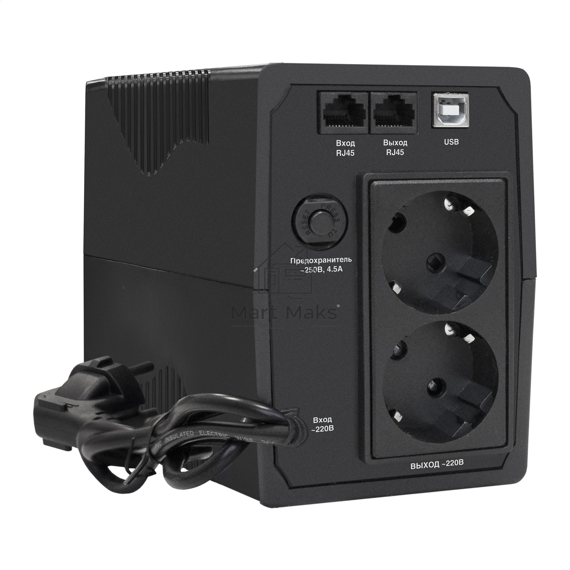 Источник бесперебойного питания ExeGate EP285597RUS SpecialPro UNB-650.LED.AVR.EURO.RJ.USB<650VA/360W, LED, AVR, 2 евророзетки, RJ45/11, USB, Black>