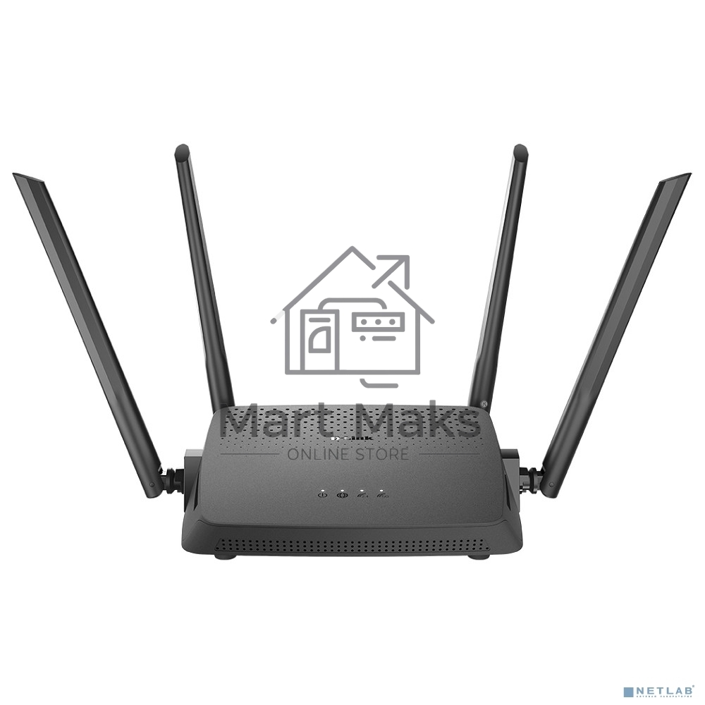 Роутер беспроводной D-Link DIR-825/RU/R7 (DIR-825/RU/R7A) AC1200 10/100/1000BASE-T черный