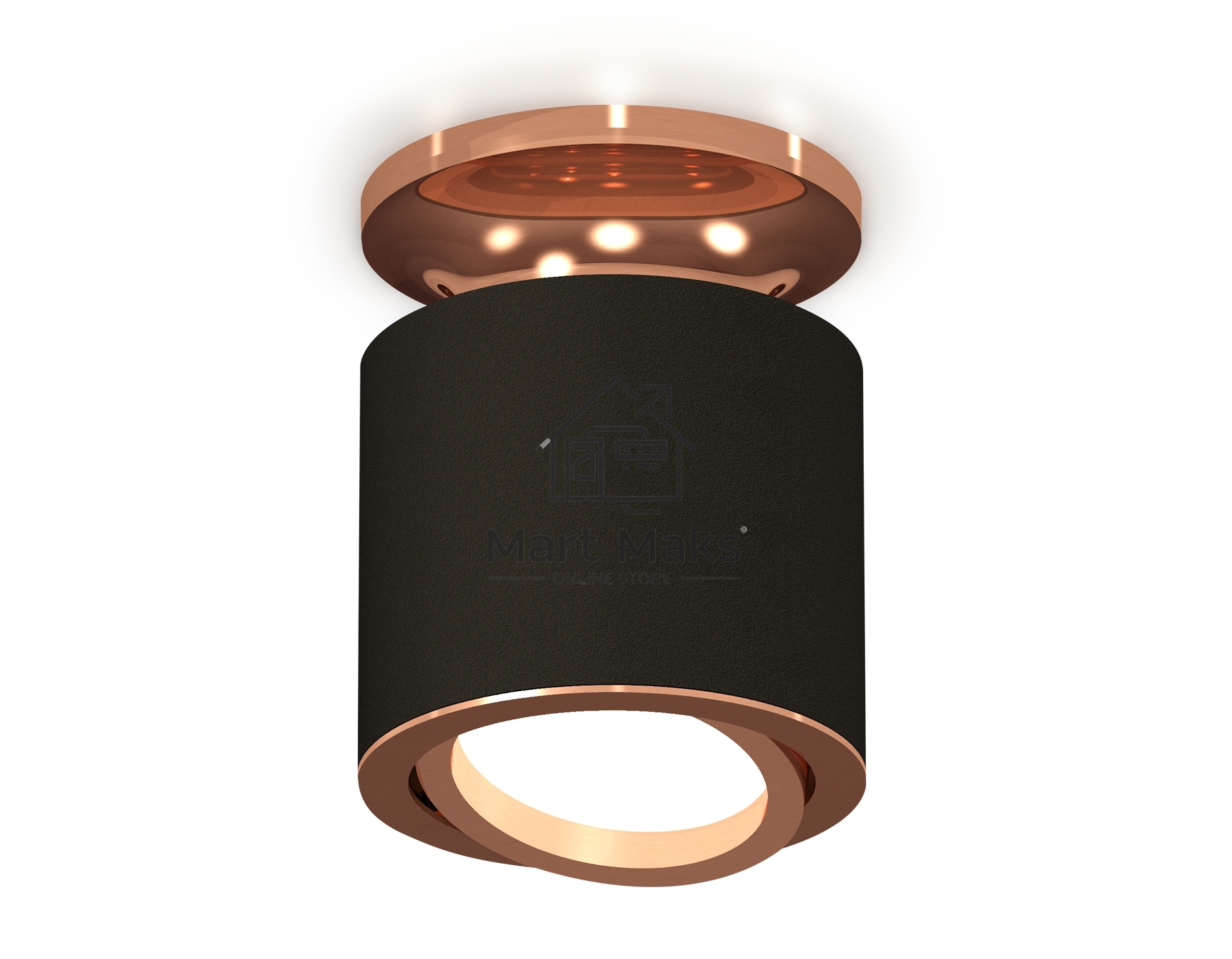 Светильник Ambrella Light XS7402120 SBK/PPG черный песок/золото розовое полированное MR16 GU5.3 (N7930, C7402, N7005)