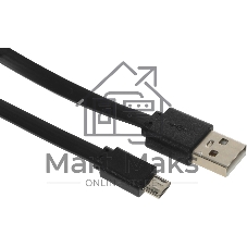 Кабель USB2.0 Buro USB A (m)/microUSB (m) 1м (BHP MICROUSB 1M FLAT), черный