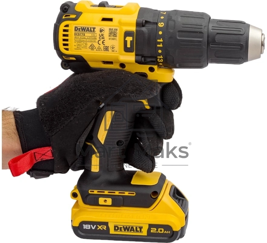 Дрель Dewalt Акку. удар. бесщеточная, 18В, 2 б DCD778D2T-QW