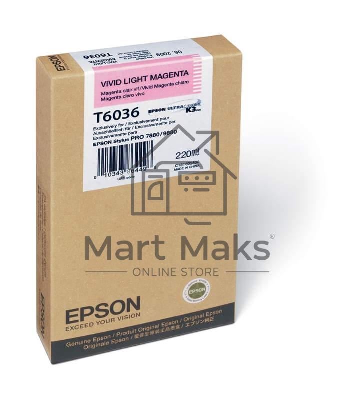 Картридж струйный Epson C13T603600 светло-пурпурный для Epson St Pro 7880/9880 (220мл)