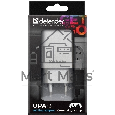 Сетевой адаптер Defender 3xUSB, 5V/3.1А , белый (UPA-31) (83587)