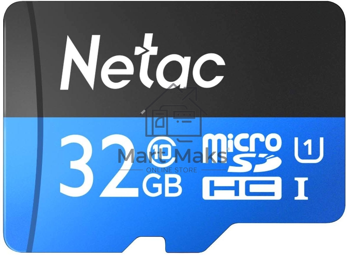 Флеш карта microSDHC 32GB Netac P500 <NT02P500STN-032G-R> (с SD адаптером) 80MB/s