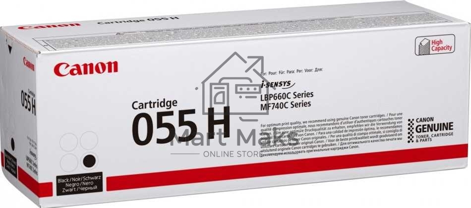 Картридж лазерный Canon 055 H BK (3020C002) черный (7600 стр.) для Canon i-SENSYS серий MF740, LBP660