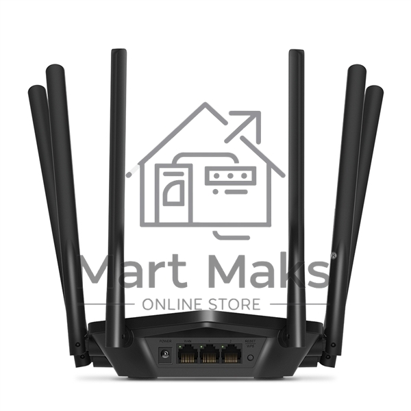 Роутер Mercusys AC1900 Wireless AC Gigabit Router, 600 Mbps at 2.4 GHz + 1300 Mbps at 5 GHz, 6×5dBi Fixed External Antennas with Beamforming, 2× G LAN Ports, 1× G WAN Port, Access Point Mode, 3X3 MU-MIMO, Parental Controls, Guest Network, Smart Connect