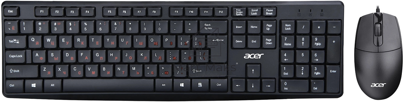 Клавиатура + мышь Acer OMW141 клав:черный мышь:черный USB